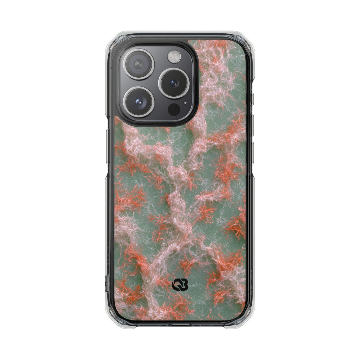 Coral Pixel Matrix · Clear Impact Magnetic Phone Case for iPhone · Green