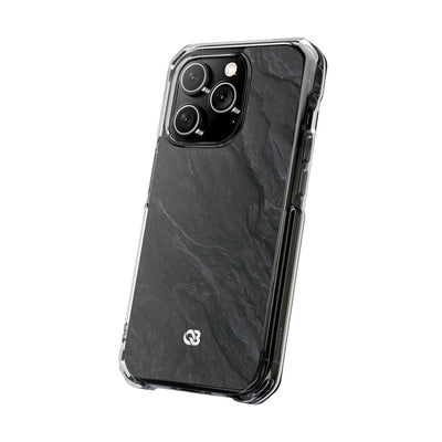 Dark Slate Strata · Clear Impact Magnetic Phone Case for iPhone ·  Black