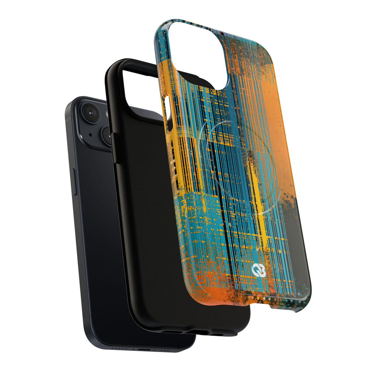 Cyber Glitch Stream · Tough 2.0 Magnetic Phone Case for iPhone · Teal