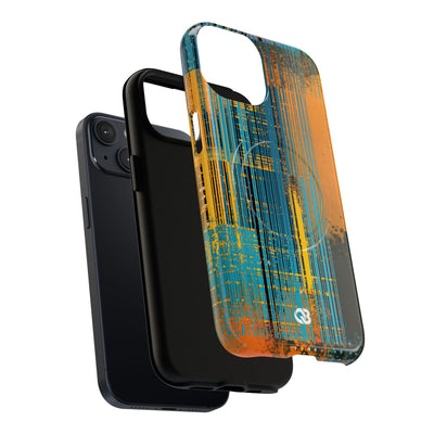 Cyber Glitch Stream · Tough 2.0 Magnetic Phone Case for iPhone · Teal