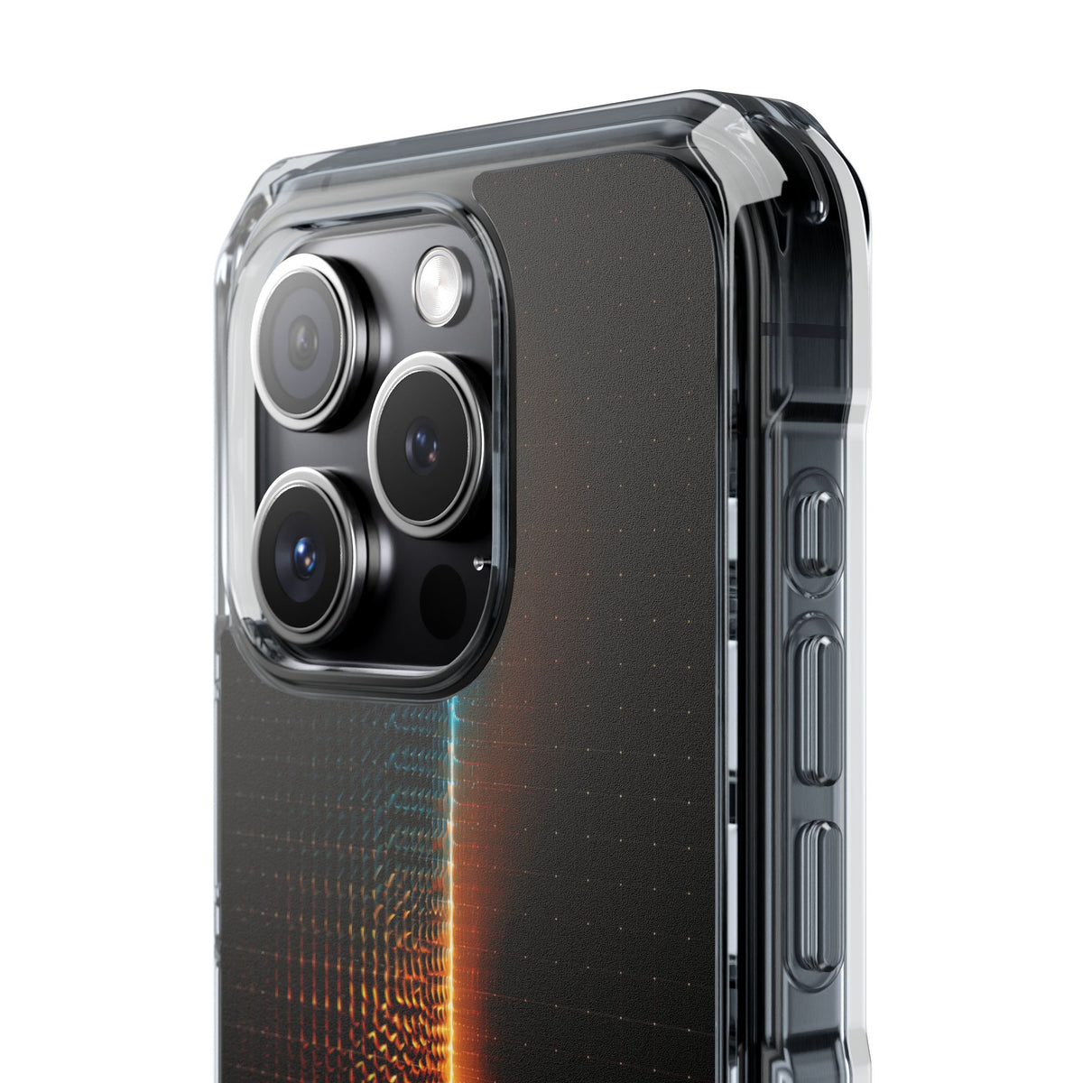 Luminous Refraction Grid · Clear Impact Magnetic Phone Case for iPhone · Black