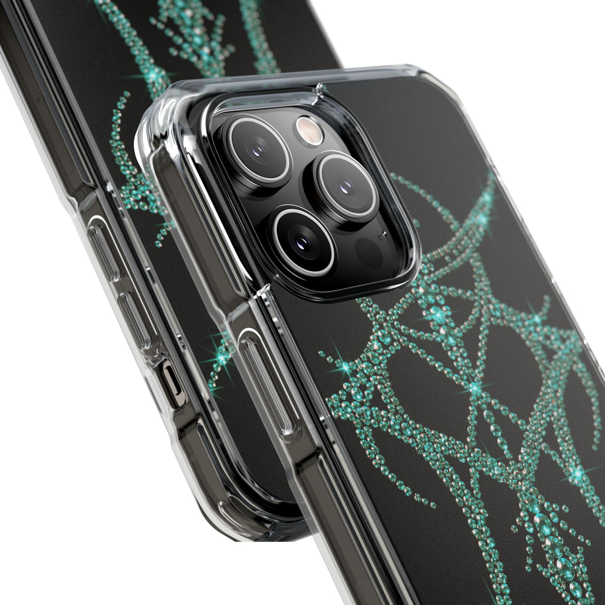 Teal Cyber Sigil · Clear Impact Magnetic Phone Case for iPhone · Teal