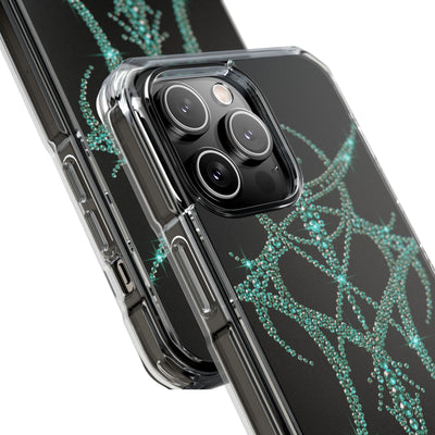 Teal Cyber Sigil · Clear Impact Magnetic Phone Case for iPhone · Teal