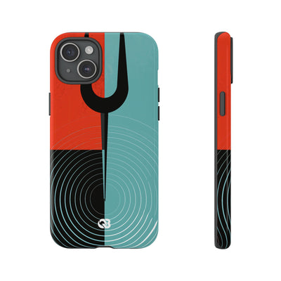 Teal Tough Phone Case for iPhone - Sonic Static Split