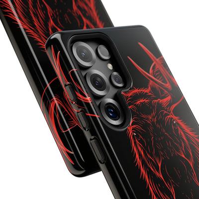 Nordic Moose Contour · Tough Phone Case for Samsung · Red