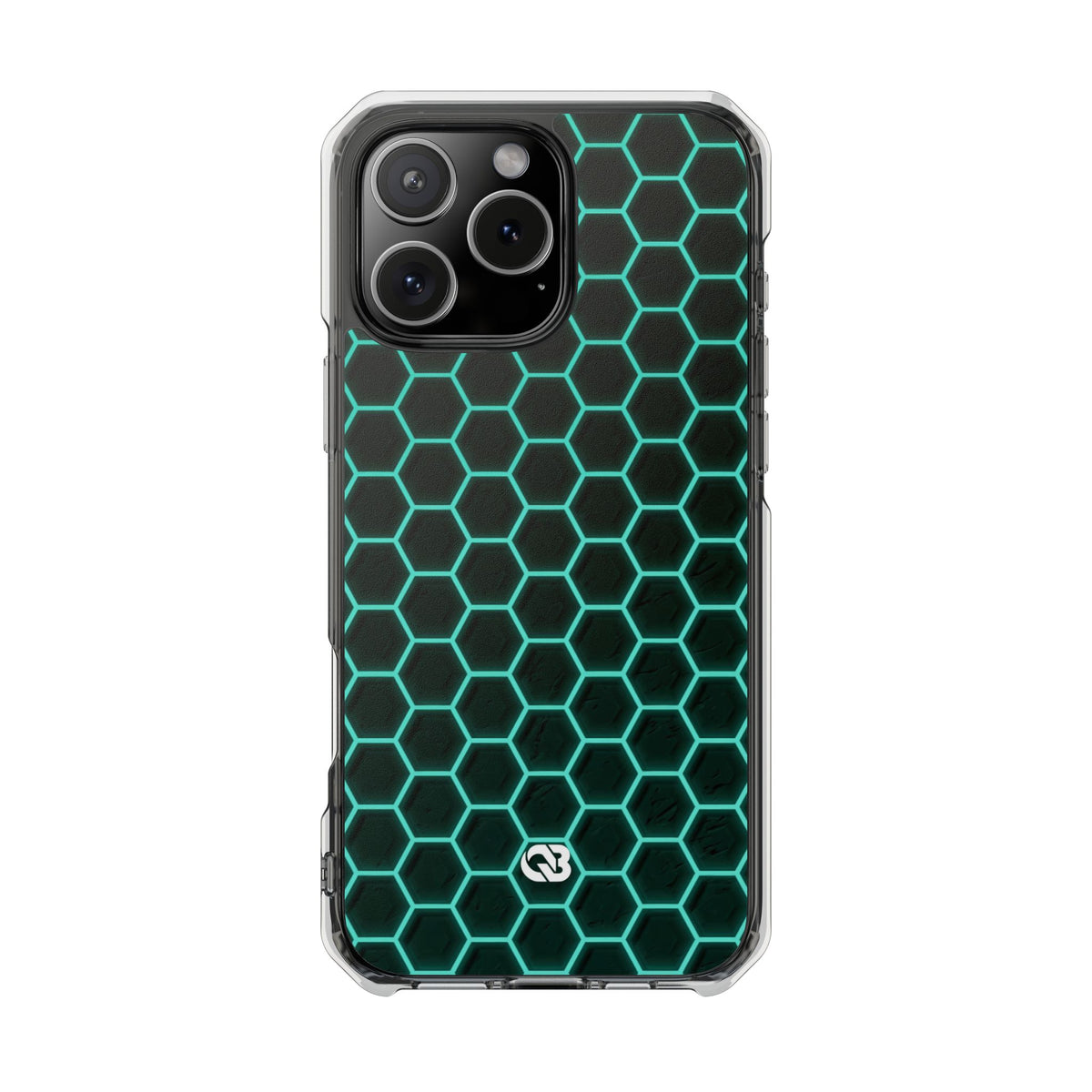 Neon Hex Spectrum · Clear Impact Magnetic Phone Case for iPhone · Teal
