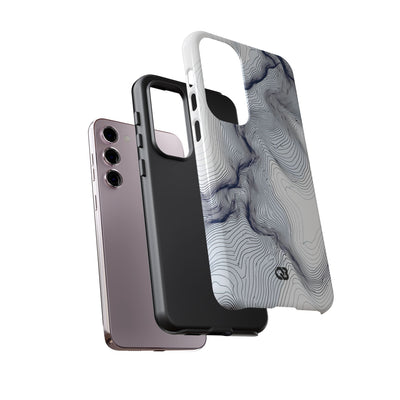 White Tough Phone Case for Samsung - Nordic Ridge Topo