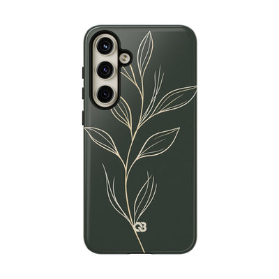 Minimal Botanical Stem · Tough Phone Case for Samsung · Green
