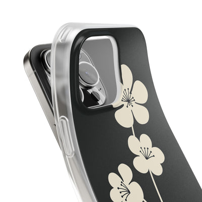 Black Lite Phone Case for iPhone - Obsidian Cream Bloom