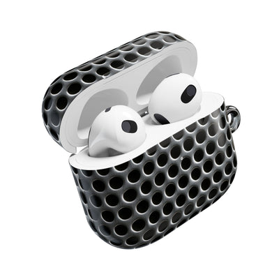 Brushed Perforated Steel · Hard Case for AirPods & AirPods Pro · Silver