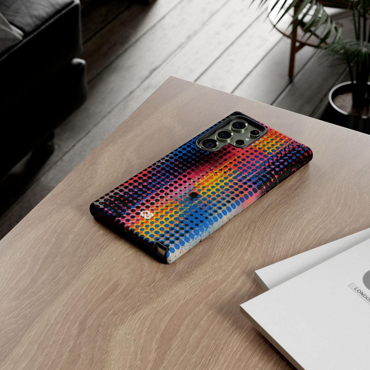 Chromatic Halftone Grid · Tough Phone Case for Samsung · Blue