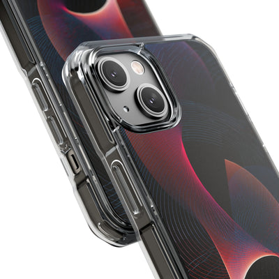 Black Impact MagSafe Phone Case for iPhone - Cobalt Crimson Flux