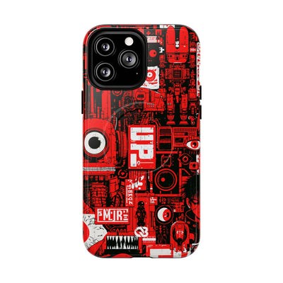 Neo Mecha Collage · Tough 2.0 Magnetic Phone Case for iPhone · Red