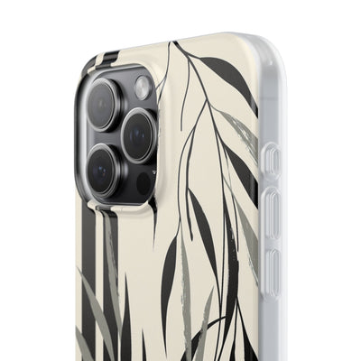 Beige Lite Phone Case for iPhone - Soot Leaf Sketch