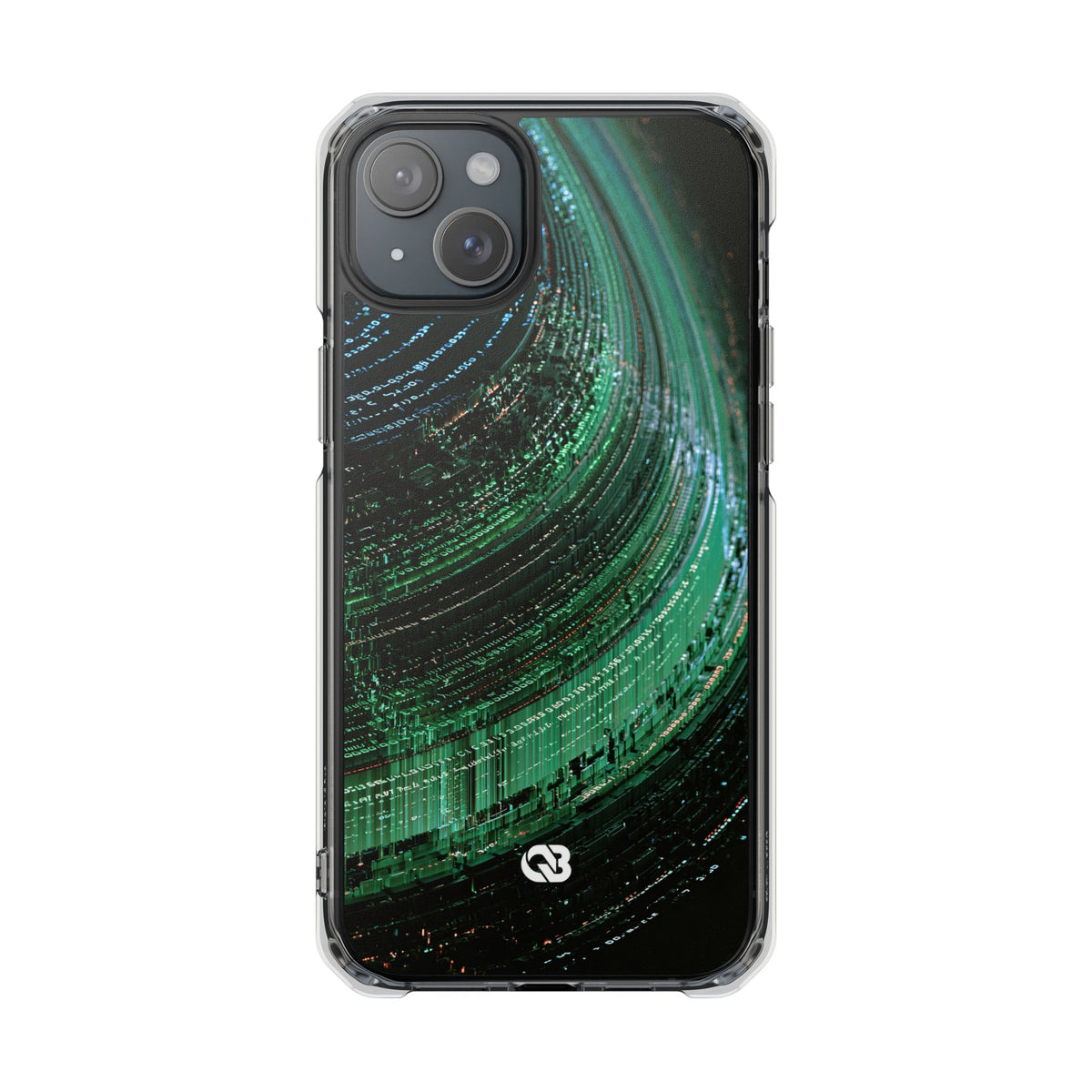 Orbital Data Stream · Clear Impact Magnetic Phone Case for iPhone · Green