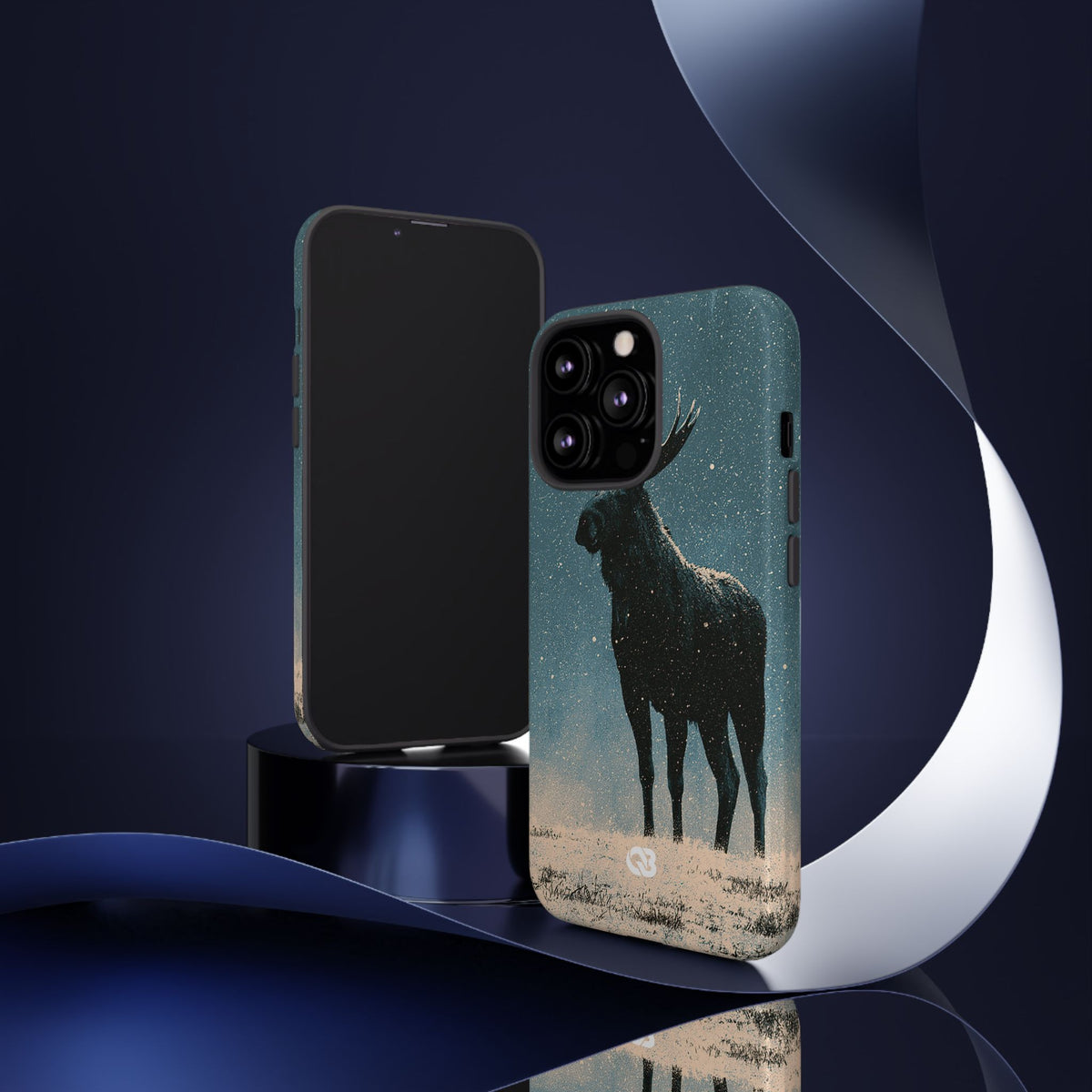 Nordic Boreal Moose · Tough Phone Case for iPhone · Blue