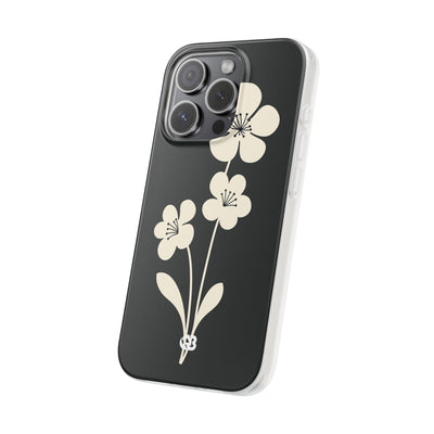 Black Lite Phone Case for iPhone - Obsidian Cream Bloom