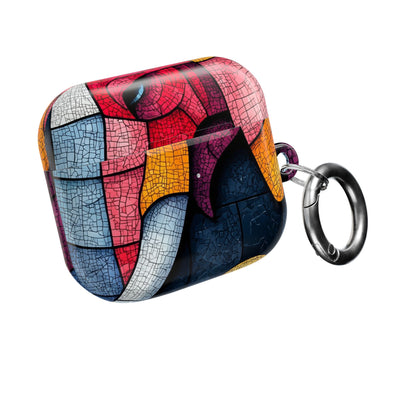 Blue Mosaic Elephant - AirPods Case