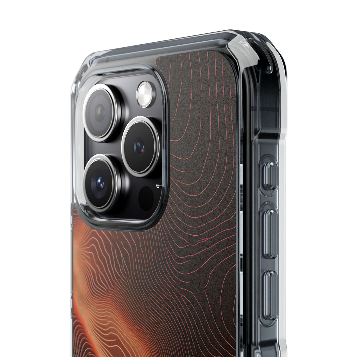 Caldera Ridge · Clear Impact Magnetic Phone Case for iPhone · Orange