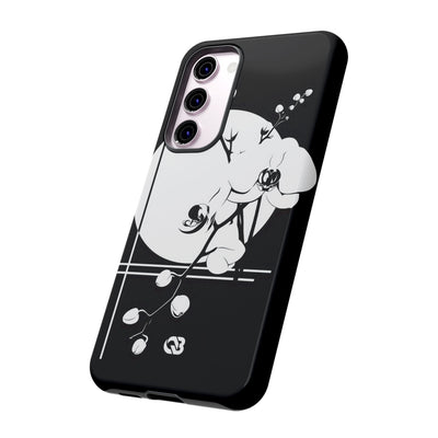 Black Tough Phone Case for Samsung - Lunar Orchid Grid