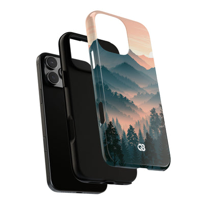 Teal Tough Phone Case for iPhone - Alpine Teal Horizon