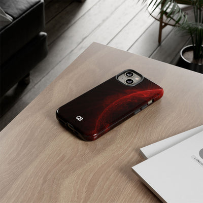 Red Tough Phone Case for iPhone - Solar Crimson Flare