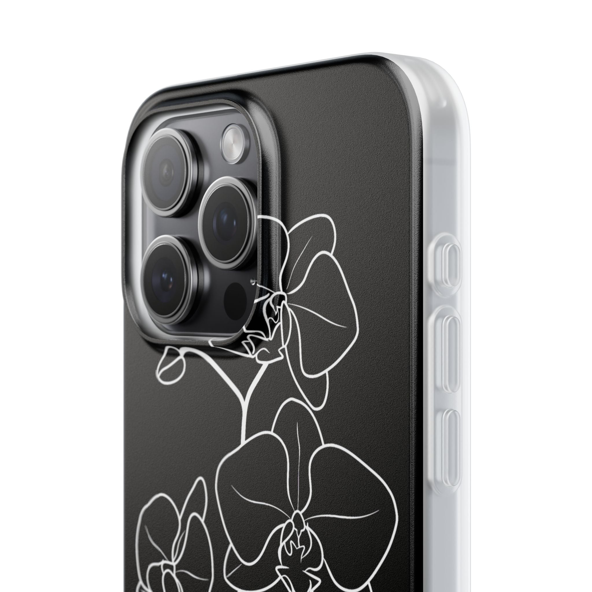 Black Lite Phone Case for iPhone - Noir Alabaster Orchid