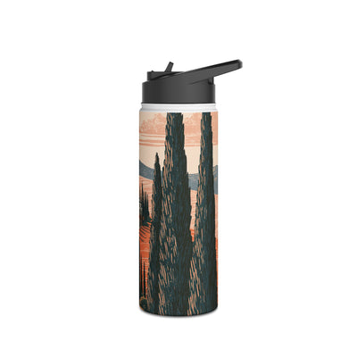 Tuscan Cypress Horizon · Insulated Water Bottle · Orange