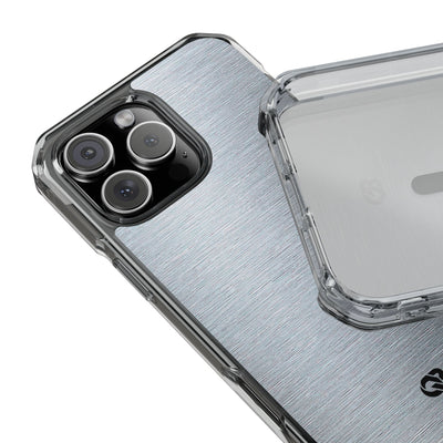 Brushed Aluminum · Clear Impact Magnetic Phone Case for iPhone ·  Silver