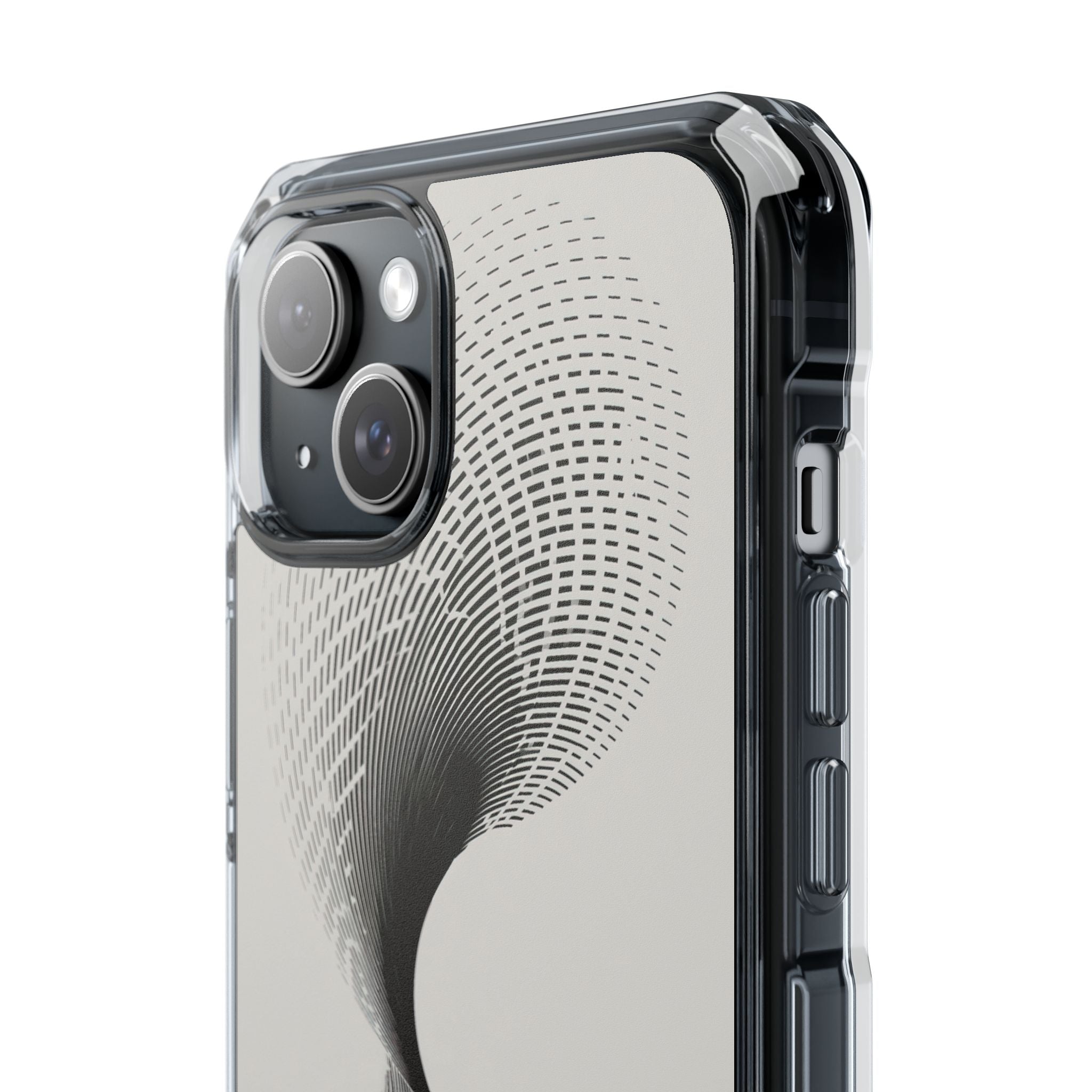 White Impact MagSafe Phone Case for iPhone - Linear Torsion Grid