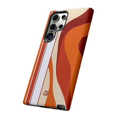 Orange Tough Phone Case for Samsung - Terracotta Metro Line