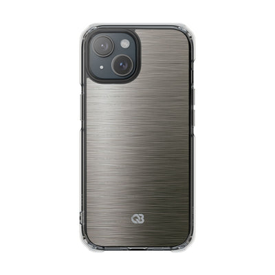 Grey Impact MagSafe Phone Case for iPhone - Brushed Industrial Steel