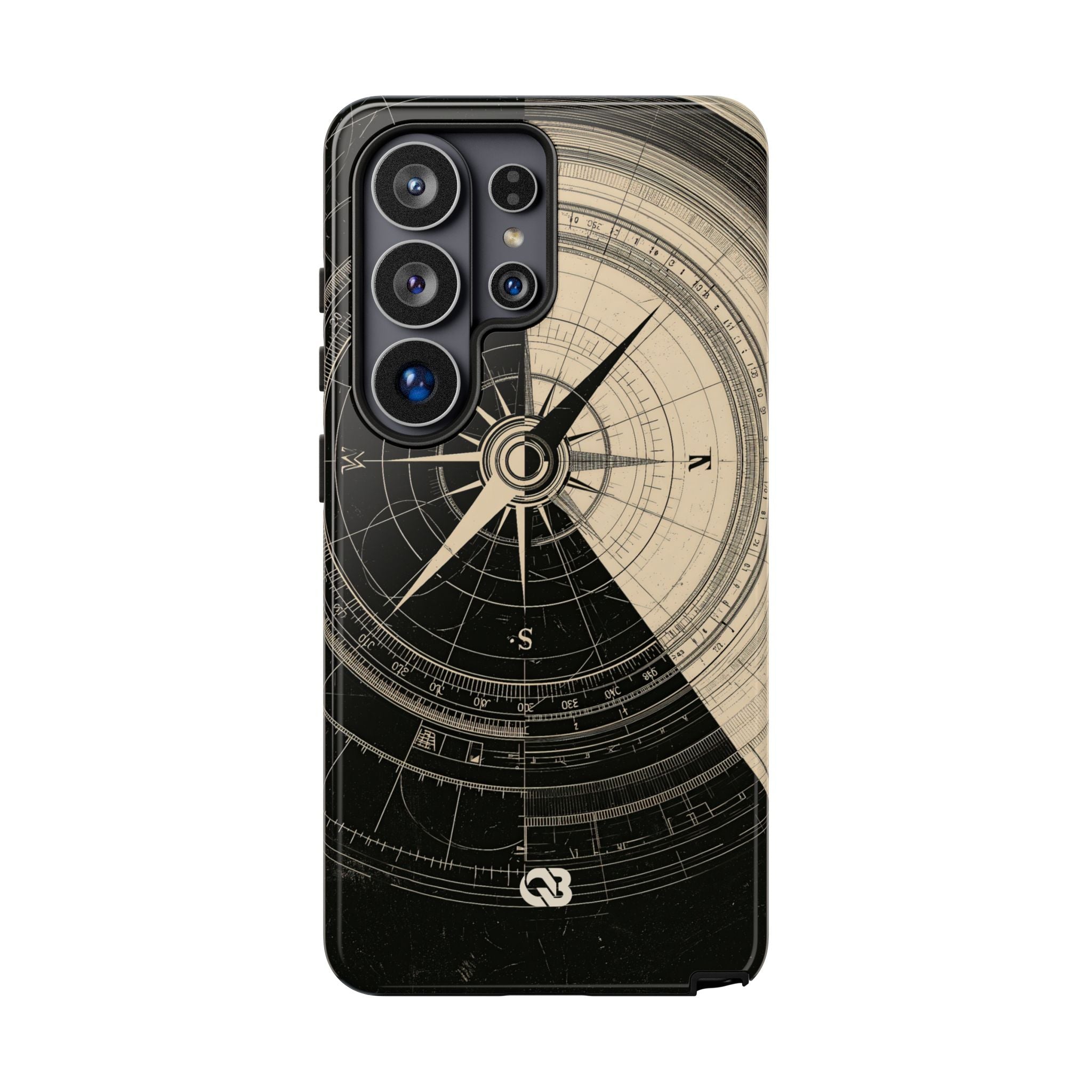 Beige Tough Phone Case for Samsung - Obsidian Nautical Blueprint