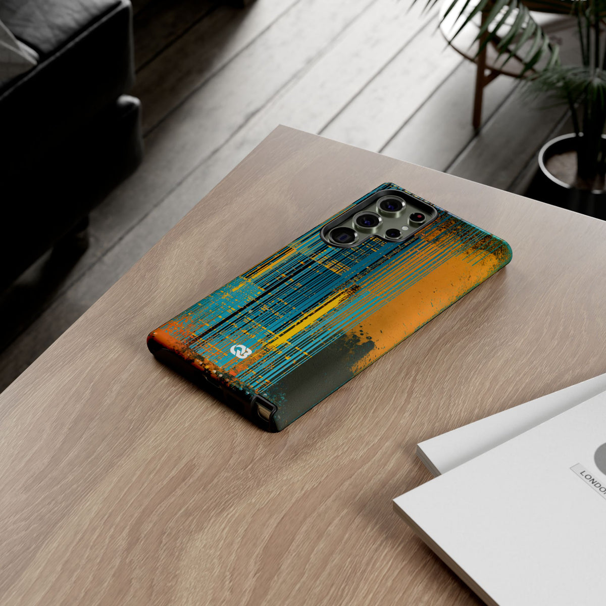 Cyber Glitch Stream · Tough Phone Case for Samsung · Teal