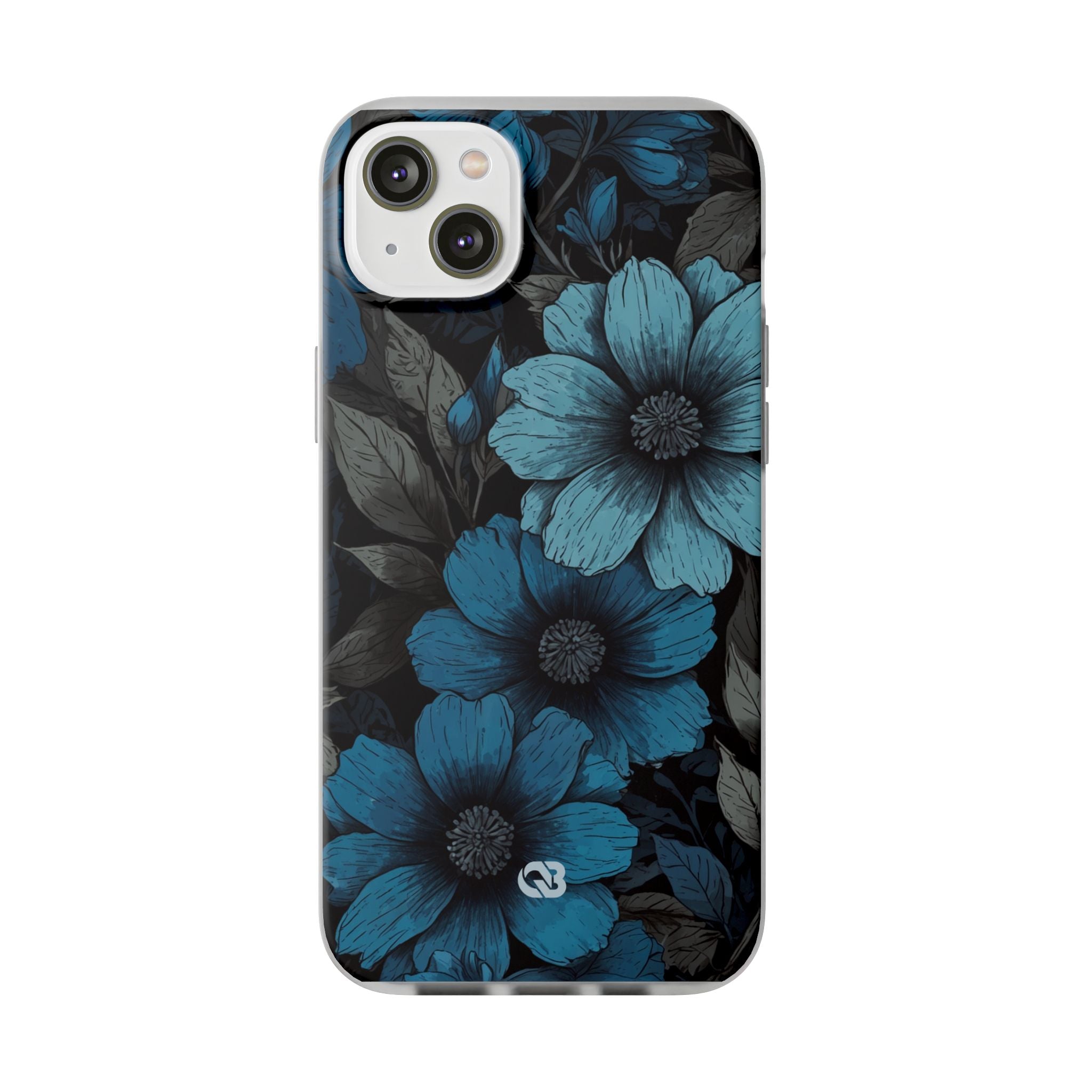 Obsidian Blue Petals · Soft Phone Case for iPhone