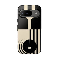 Black Tough Phone Case for Google Pixel - Ivory Signal Grid