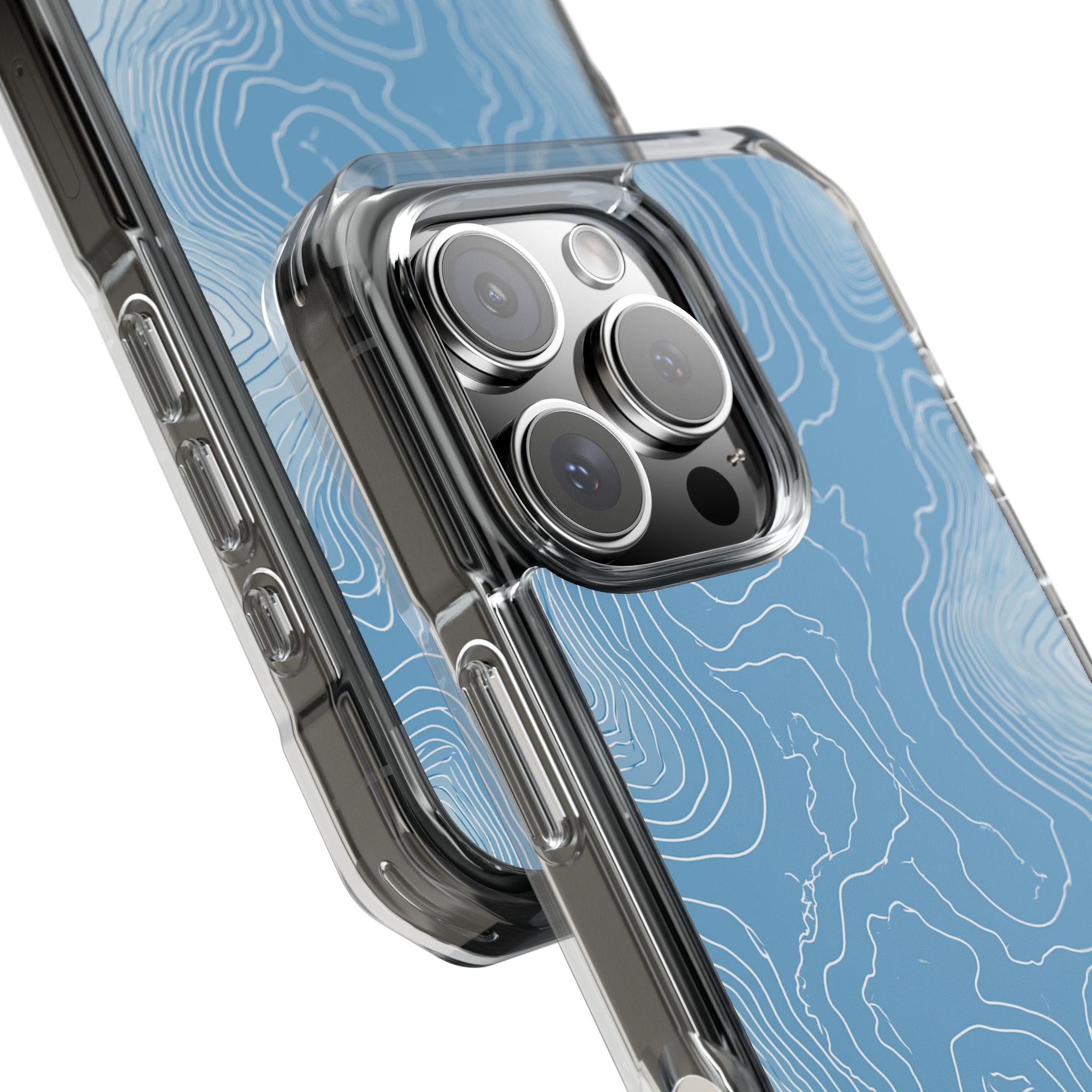 Blue Impact MagSafe Phone Case for iPhone - Glacial Ridge Topo
