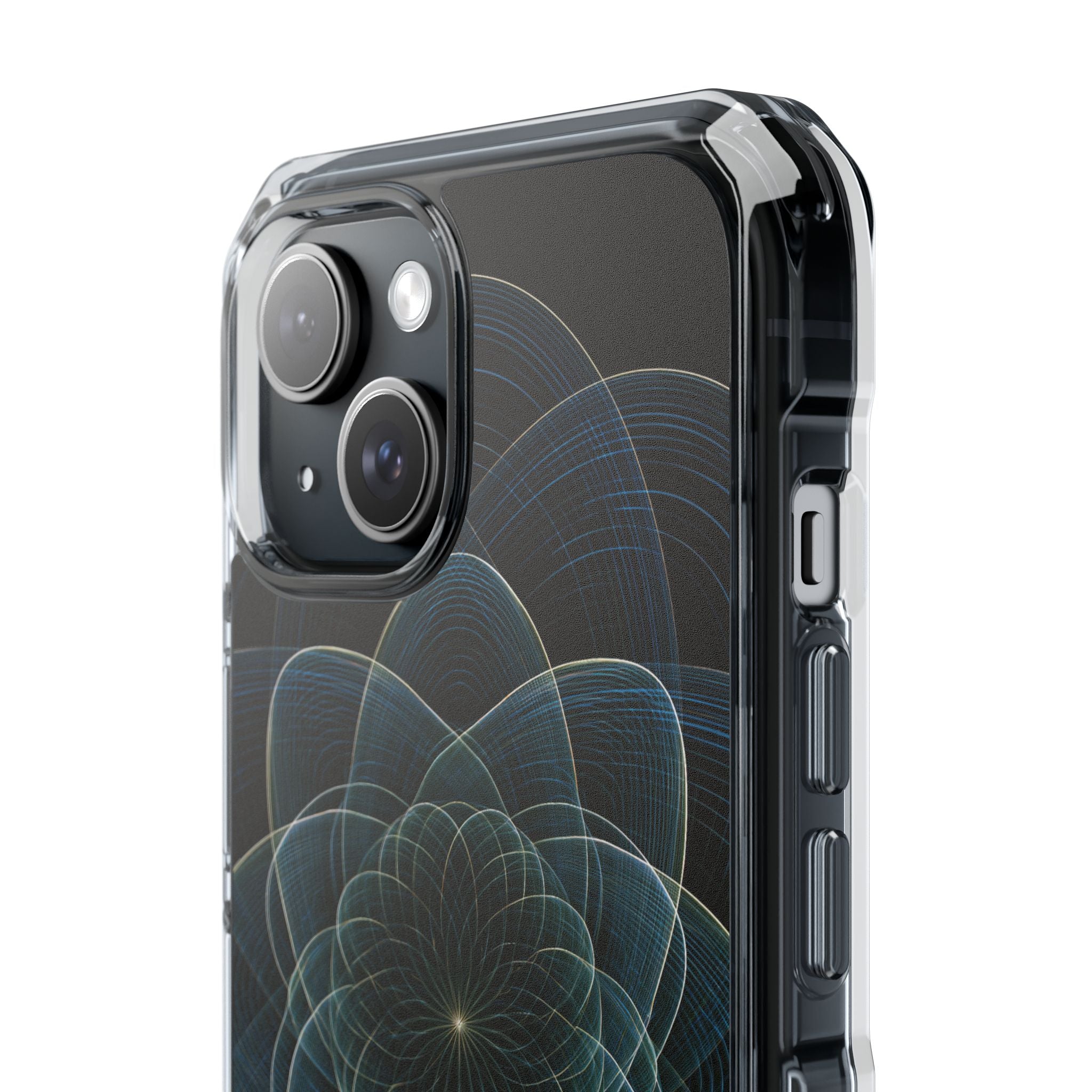 Blue Impact MagSafe Phone Case for iPhone - Celestial Wireframe Bloom