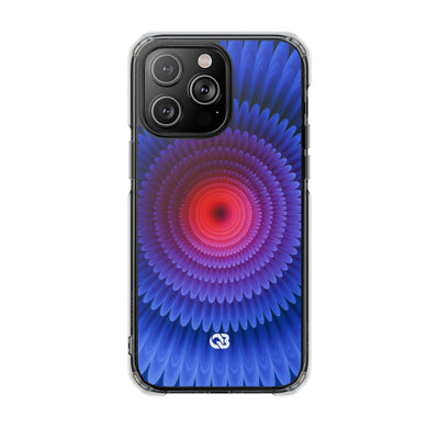 Radial Spectrum Bloom · Clear Impact Magnetic Phone Case for iPhone · Blue