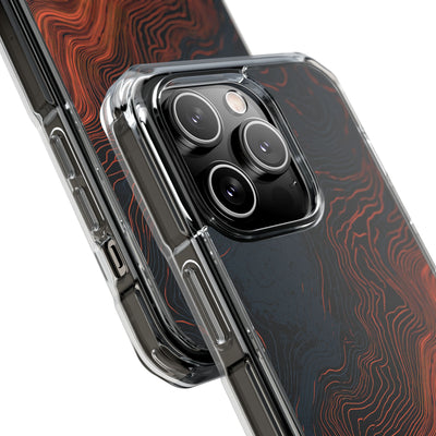 Black Impact MagSafe Phone Case for iPhone - Volcanic Basalt Map
