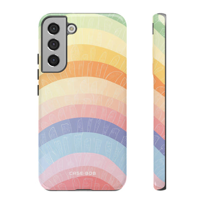 Pastel Rainbow Bands Samsung S22 Plus Case - Tough