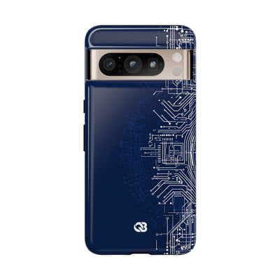 Blue Tough Phone Case for Google Pixel - Cobalt Circuit Logic