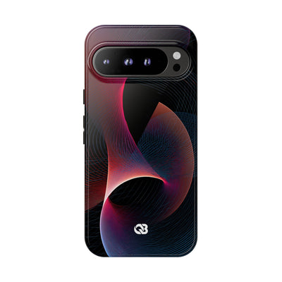 Black Tough Phone Case for Google Pixel - Cobalt Crimson Flux