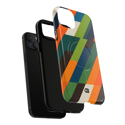 Angled Retro Mosaic · Tough+ Phone Case for iPhone · Magsafe