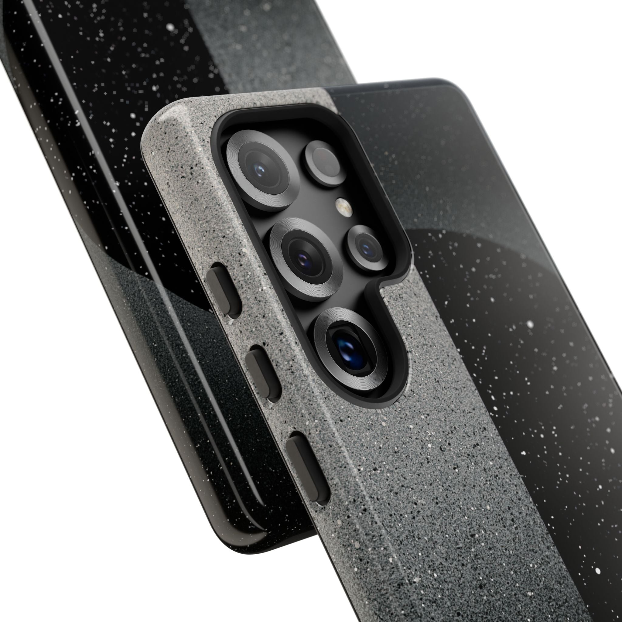 Black Tough Phone Case for Samsung - Lunar Static Orbit