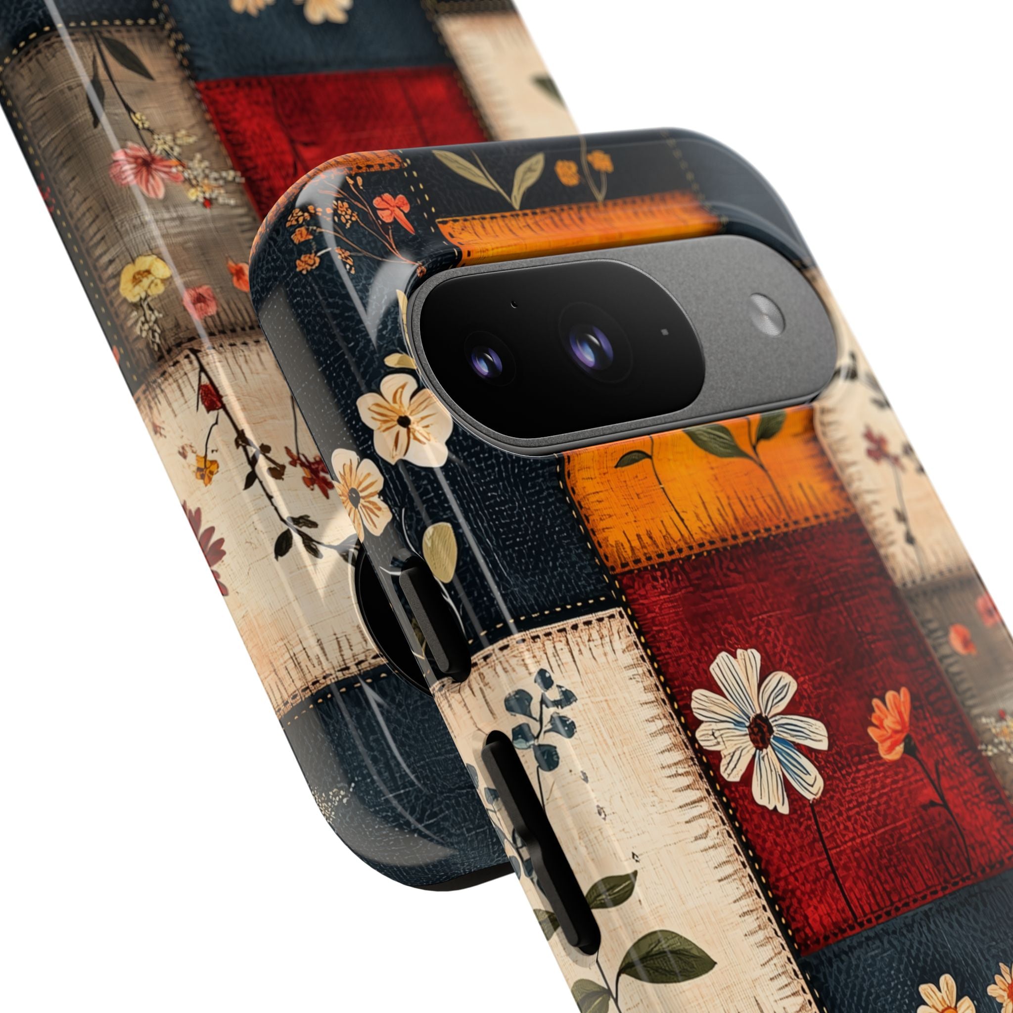 Patchwork Blüten Google Pixel 9 Case - Tough