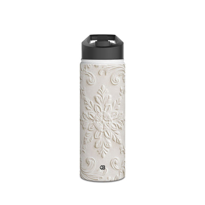 Sculpted Acanthus Relief · Insulated Water Bottle · White