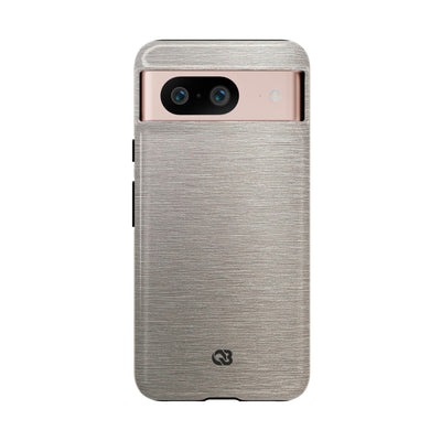 Brushed Silver Alloy · Tough Phone Case for Pixel ·  Silver