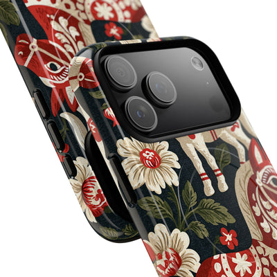 Nordic Dala Meadow · Tough 2.0 Magnetic Phone Case for iPhone · Red