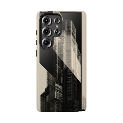 Beige Tough Phone Case for Samsung - Monolith Urban Grid